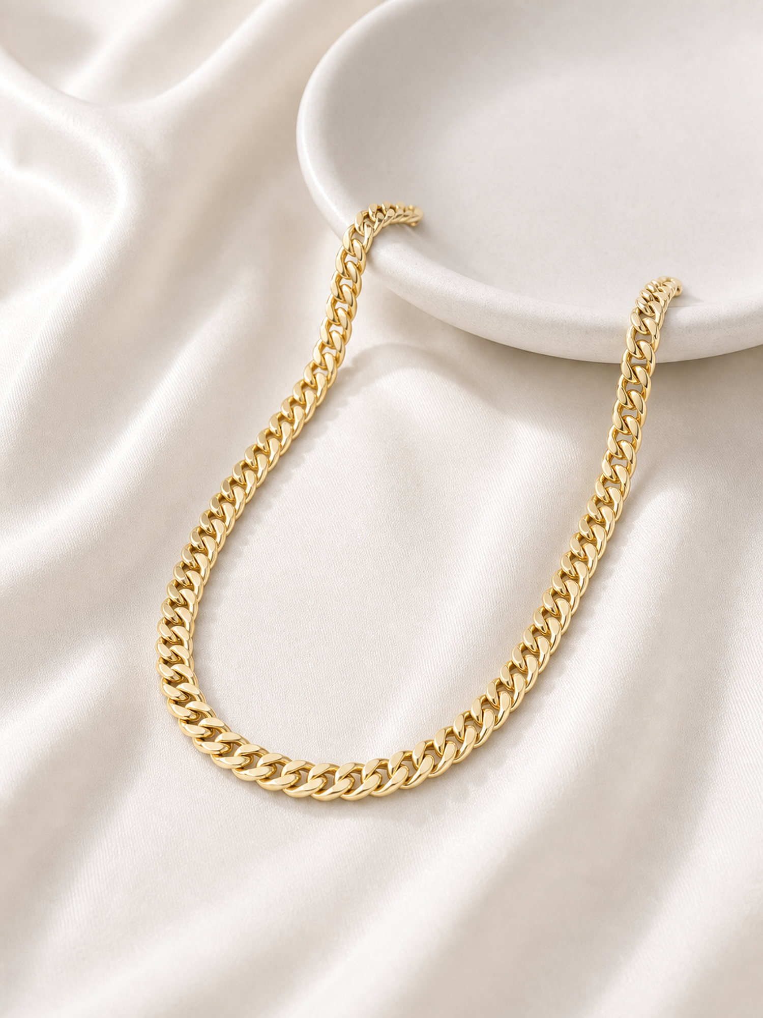 Gold-Tone Stainless Steel Curb Chain Necklace product photo view 4