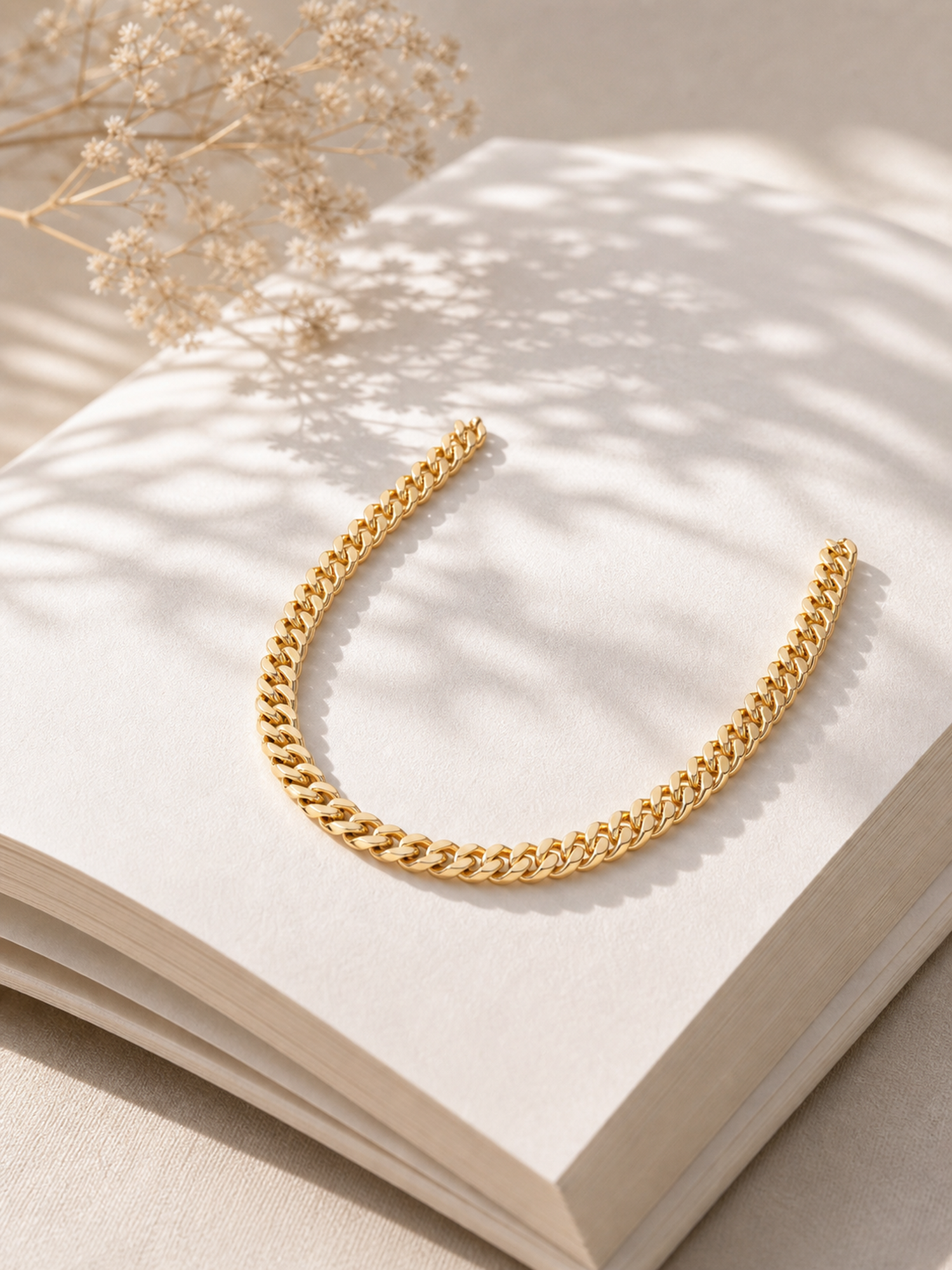 Gold-Tone Stainless Steel Curb Chain Necklace product photo view 5