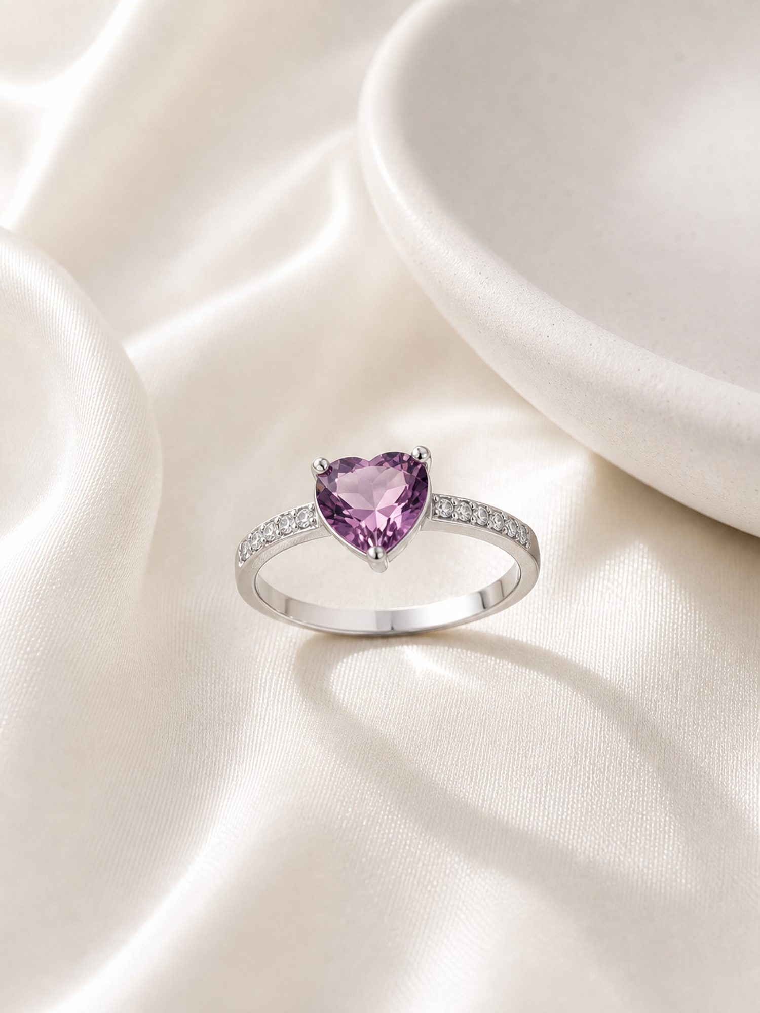 Purple Heart Crystal Ring product photo view 4