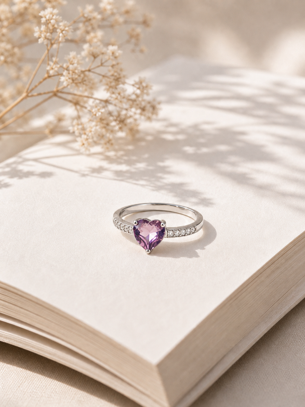 Purple Heart Crystal Ring product photo view 5