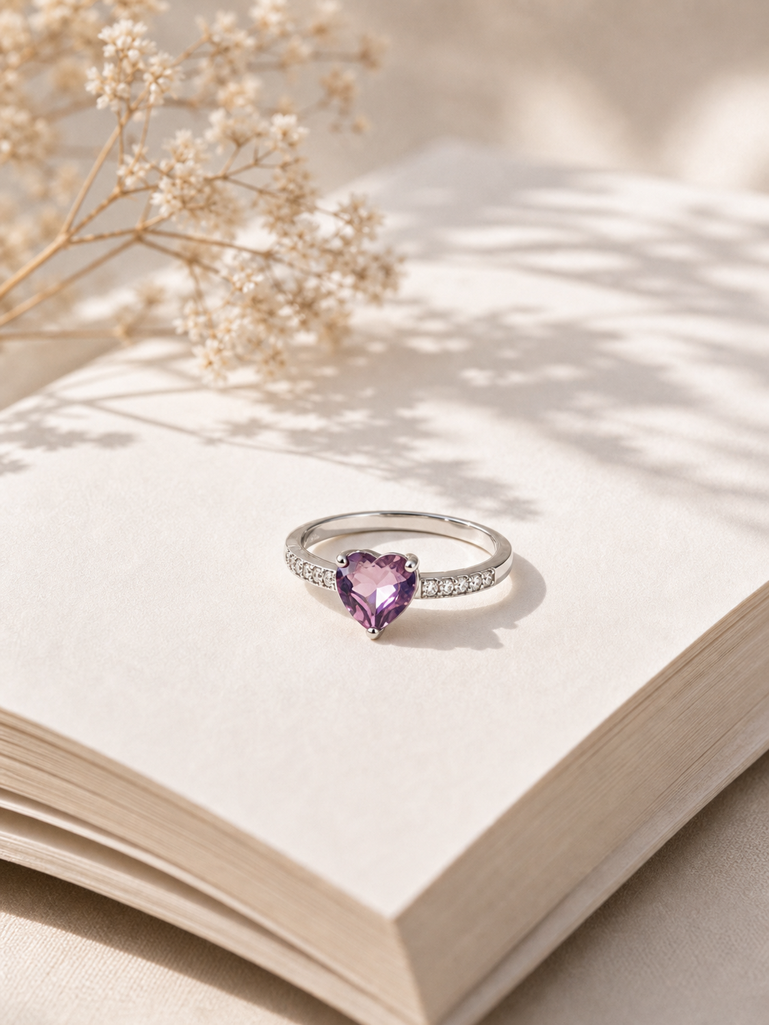 Purple Heart Crystal Ring product photo view 5