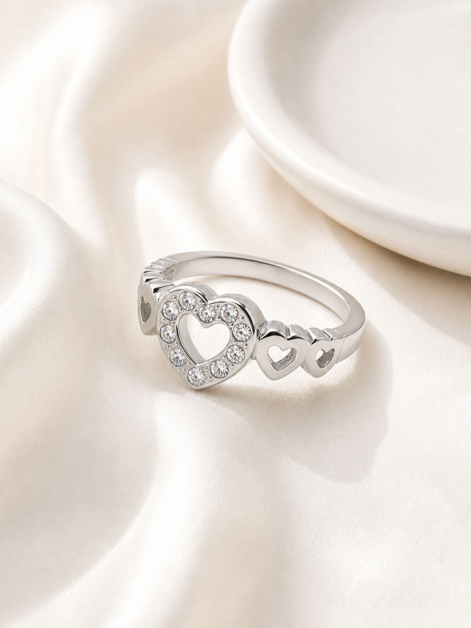 Sterling Silver Heart Crystal Ring product photo view 4