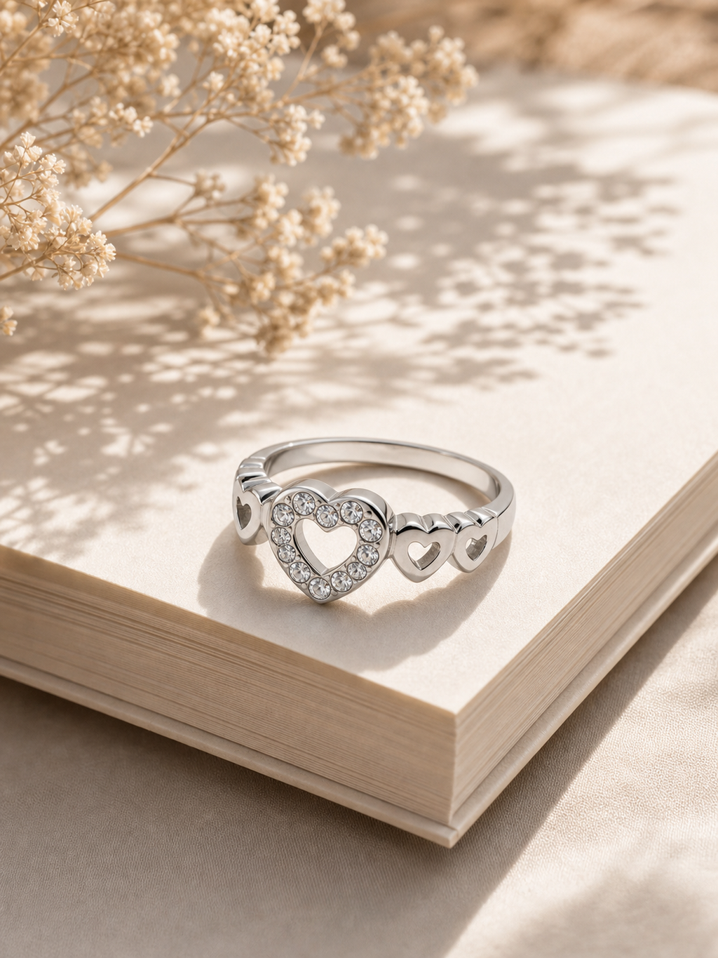 Sterling Silver Heart Crystal Ring product photo view 5