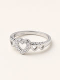 Sterling Silver Heart Crystal Ring product photo