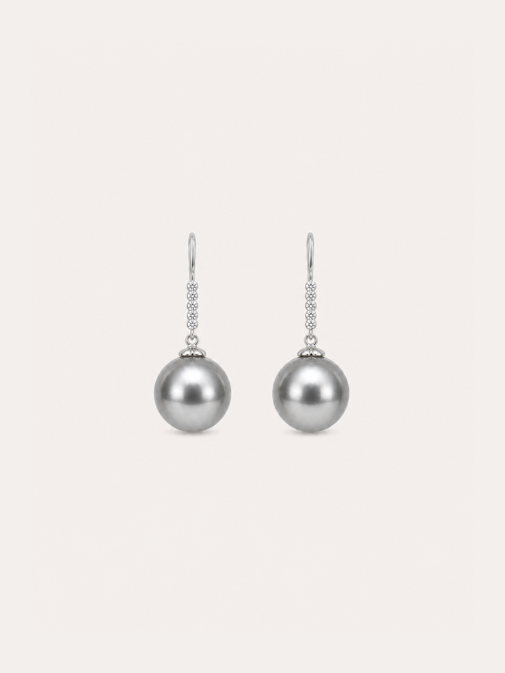 Silver-Tone Pearl-Look Drop Earrings product photo