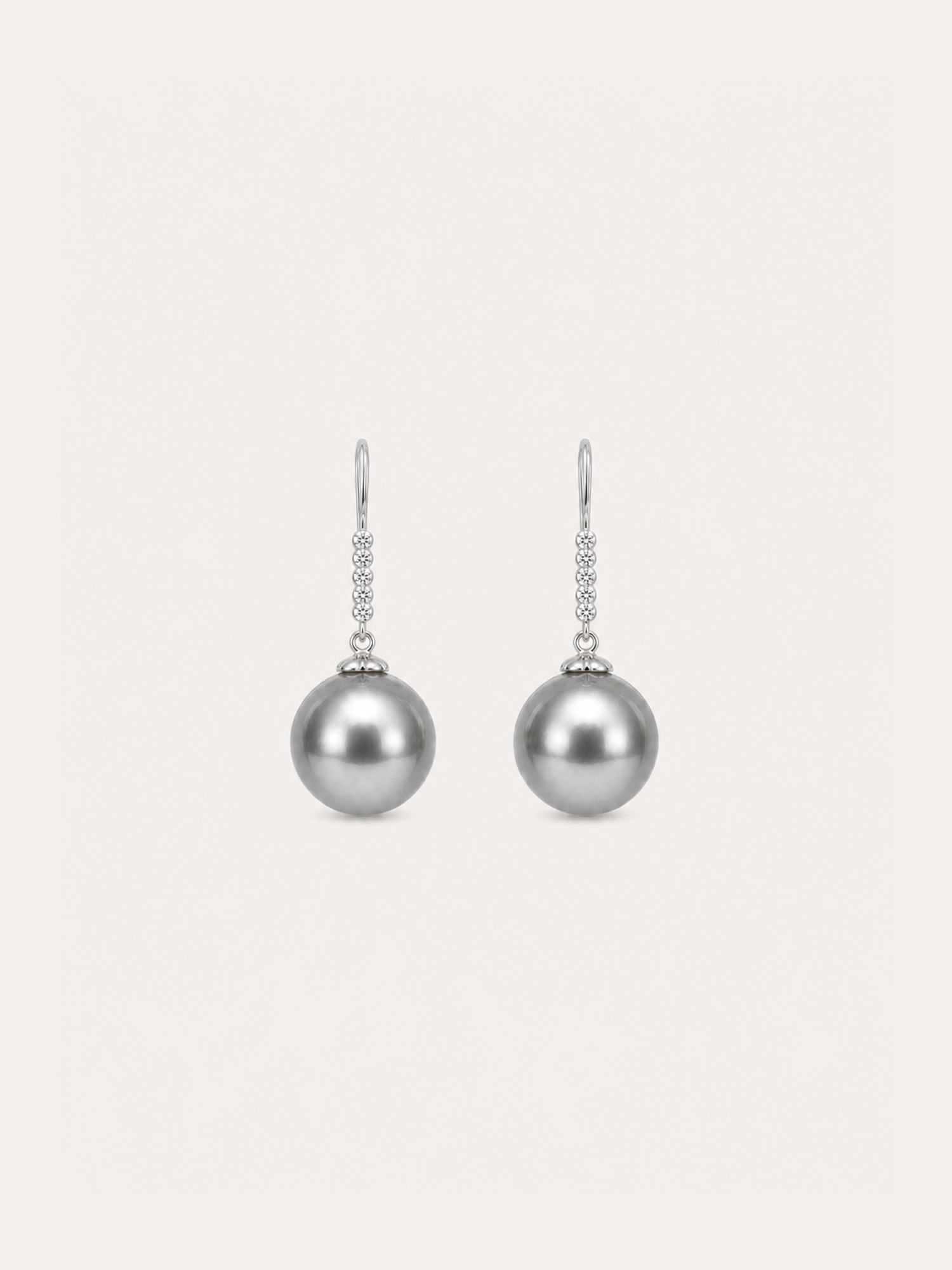 Silver-Tone Pearl-Look Drop Earrings product photo