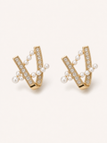 Gold-Tone Pearl-Look V Stud Earrings product photo