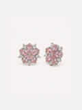 Pink Crystal Flower Stud Earrings product photo