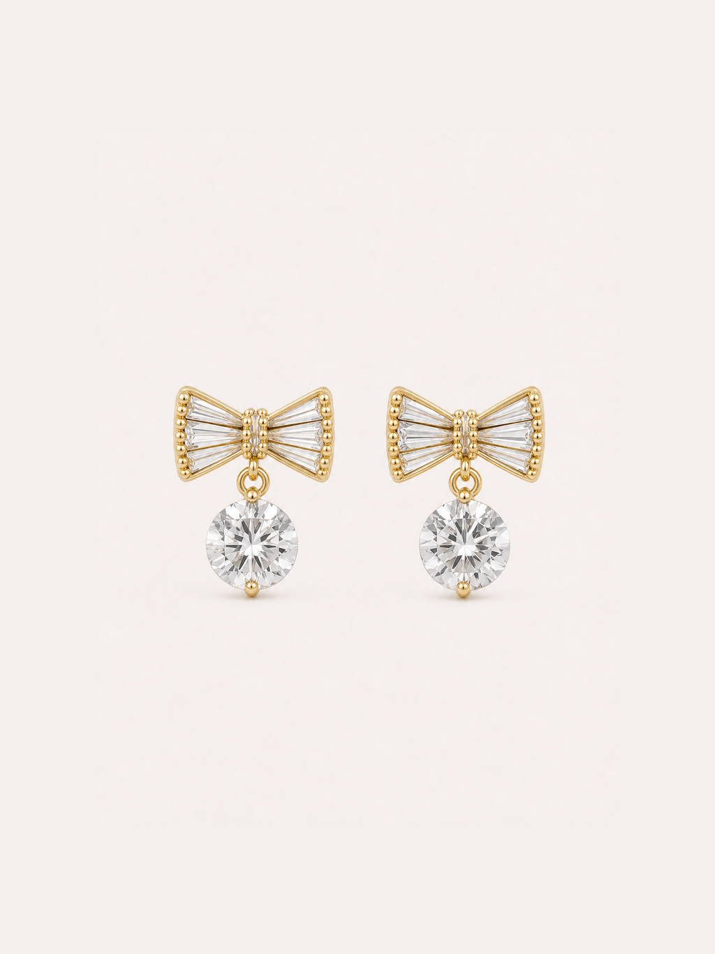 Gold-Tone Bow Drop Earrings product photo