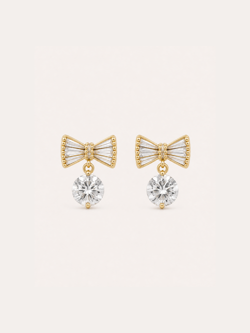 Gold-Tone Bow Drop Earrings product photo